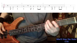 Who'll Stop The Rain by CCR - Bass Cover with Tabs Play-Along