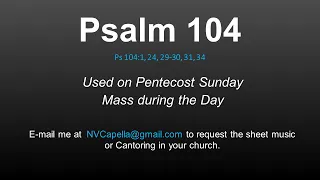 Psalm 104: Pentecost Day Mass, - Lord, send out your Spirit - Nicolas Viyof