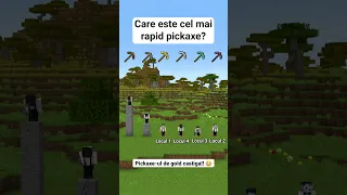 Care Este Cel Mai Rapid Pickaxe Din Minecraft? #shorts #minecraft