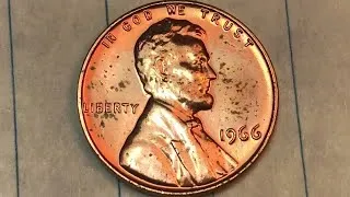 US 1966 Penny- Double Struck One Cent Coin - United States