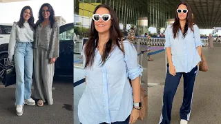 Alaya F And Neha Dhupia Spotted At Airport