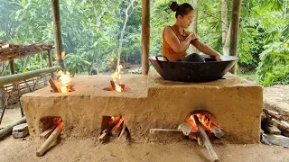 FULL VIDEO: 135 Days Build Clay Stove, Bamboo House Kitchen, Garden, Furniture | Lý Thị Ca - Ep.97