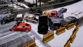 GTA 4 WINTER CRASH TEST OF REAL CARS  WINTER MOOD (WINTER CRASH TEST #56)