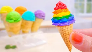 🍦🌈 Beautiful Miniature Rainbow Ice Cream For Summer | Coolest Dessert Fruits Ice Cream By Mini Yummy