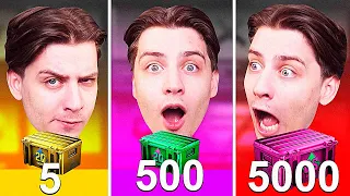 ОТКРЫВАЮ КЕЙСЫ за 5, 500 и 5000 РУБЛЕЙ в CS:GO...