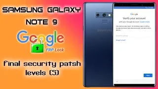FRP 2019 SAMSUNG NOTE 9 BYPASS GOOGLE ACCOUNT NEW SECURITY PATSH LEVELS