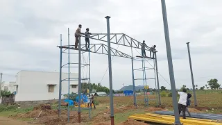 New Fabrication work,shed framework process 16 feet hight