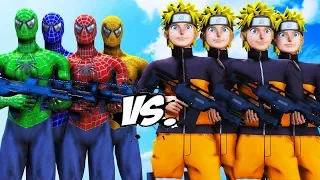 команда человек-паук против армии Наруто