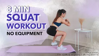 8 MIN SQUAT WORKOUT (Intense Lower Body Fat Burn) | No Equipment ~ Jacey Yaw