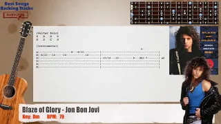 🎸 Blaze of Glory - Jon Bon Jovi Guitar Backing Track with chords and lyrics