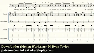 Down Under (Men at Work) arr. for Ukulele Ensemble / Orchestra / Band & Flute by M. Ryan Taylor