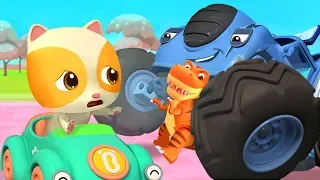 Monster Truck Grabs Baby Kitten's Toy | Police Truck | Nursery Rhymes | Kids Songs | BabyBus