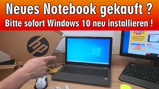 Neues Notebook gekauft ❓ Sofort Windows 10 neu installieren und schneller machen 👍