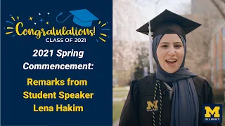 2021 Spring Commencement: Student Speaker Lena Hakim