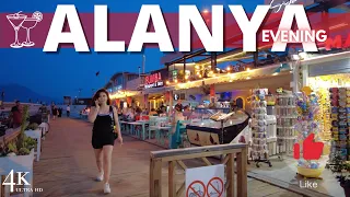 【4K🇹🇷】Magical Night in Alanya Harbor, Turkey: Restaurants, Boats, and the Lighthouse