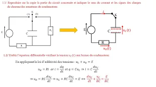 Exercice N1 sur le dipôle R.C/ étude de la charge du condensateur et calcul de la puissance moyenne