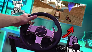 MODIFIQUEI TODO O GTA SAN ANDREAS PRA JOGAR COM UM VOLANTE