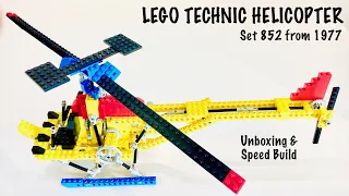 Lego Technic Helicopter 852 from 1977 - Unboxing and Speed Build