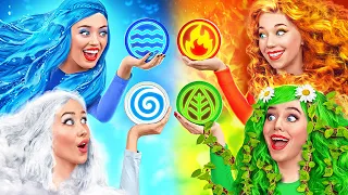 Chica Fuego, Chica Agua, Chica Aire y Chica Tierra | Cuatro Elementos en la Vida Real Multi DO Fun