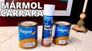 Usando Sayer Resina Epoxica | Mármol Carrara Pasó A Paso | Cubiertas Epoxi