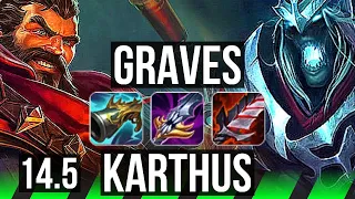 GRAVES vs KARTHUS (JNG) | Quadra, 20/4/14, Legendary, 300+ games | NA Grandmaster | 14.5