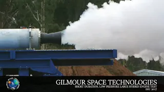 Gilmour Space - 45 kN low pressure hybrid rocket engine test