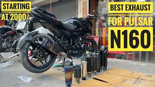 Best Exhaust for Pulsar N160🤯 || Starting at 2000/- || karol bagh || #theprincezone #pgx #exhaust