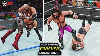 Top 10 Most PAINFUL Finisher Animations | WWE 2K