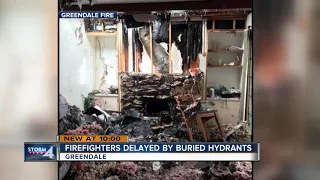 Fire rescue delayed due to buried hydrants in Greendale