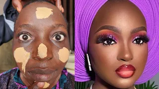 Makeup Transformation | Cirurgia Plastica 💉💉 Bridal Makeup & Gele | Makeup Tutorial 🔥🔥😱