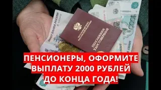 Пенсионеры, оформите выплату 2000 рублей до конца года!
