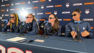 Aaliyah Edwards, Paige Bueckers, Nika Mühl, Aubrey Griffin: UConn WBB postgame (Georgetown) - 2/16