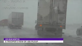 Trooper Colburn with Iowa State Patrol recounts snowy crash on I-80 near Newton
