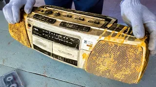 Restoration Old ｓｏｎｙ Stereo radio Cassette | Restore Boombox AM/FM Radio