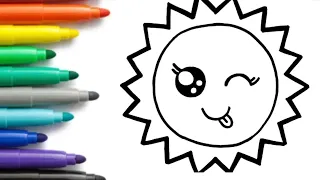 How to draw sun 🌞 step by step very easy drawing for beginners. drawing for kids