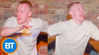 Comedian goes viral for spot-on impression of slo-mo goal celebration