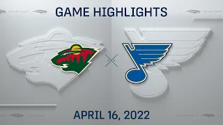 NHL Highlights | Wild vs. Blues - Apr 16, 2022
