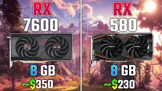 AMD RX 7600 vs RX 580 | Test in 7 Games