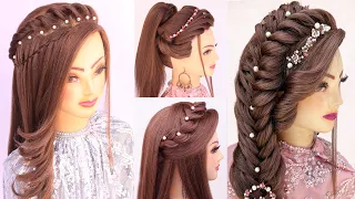 5 Easy open hairstyles for Raksha Bandhan Special l Front variation l wedding hairstyles kashee's