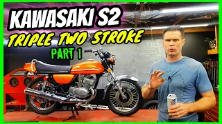 KAWASAKI S2 TRIPLE Tune up Vintage two stroke Carburetor rebuild points