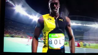 Usain Bolts last 100m Olympic Race is GOLD.... GOAT!!