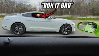 COCKY 1000HP MUSTANG GETS DESTROYED BY HELLCAT!