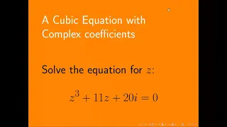 A cubic equation with complex coefficients