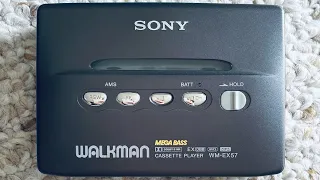 Sony WM-EX57 Walkman Cassette Player, EX Gun Gray ! Working !