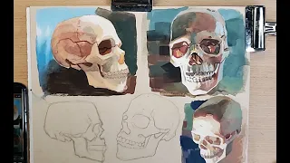 Gouache Skull Demo with Jordan Rhodes