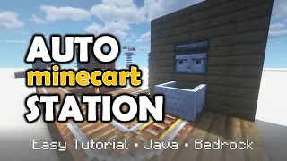 Easy Minecraft Automatic Rail Station for Java and Bedrock Edition | No buttons to push!