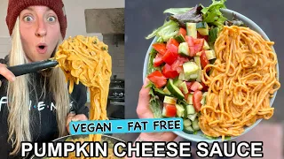 10 MINUTE LAZY DINNER / Healthy Vegan PUMPKIN Cheesy Pasta (totally fat free!) / Down 60 Pounds