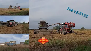 Žně s legendární E-512!! 2x Zetor Forterra 135 a 7745