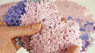 I'm making a pink-purple "Ameli" crochet dress for my client. Crochet gown tutorial. Gorgeous design
