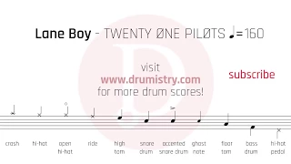 Twenty One Pilots - Lane Boy Drum Score